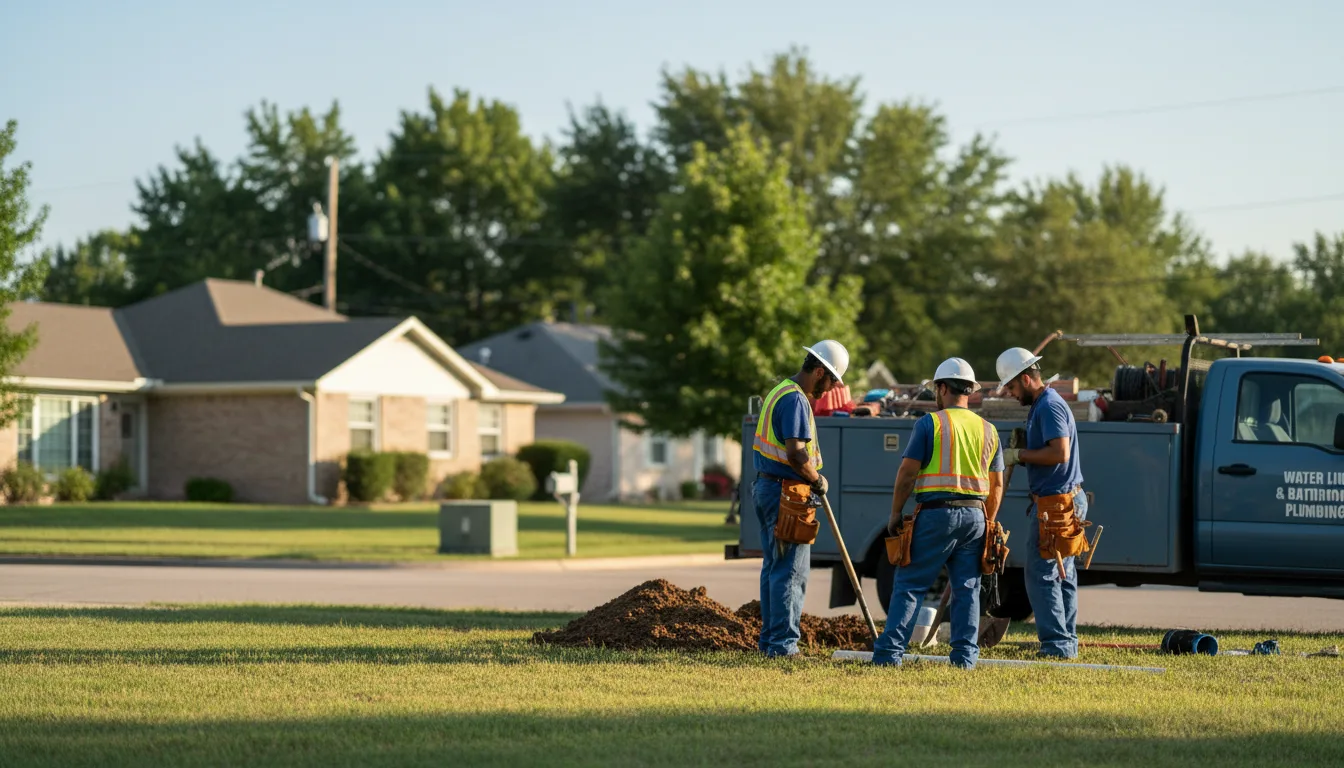 Residential water line and bathroom plumbing service in Wren, OH